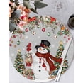 thumbnail image 1 of 15 Inch Round Placemats Set of 6, Grey Christmas Non Slip Heat Insulation PP Table Mats, Snowman Xmas Tree Ball Snowflake Winter Washable Place Mats for Kitchen Dining Party Table Decor, 1 of 7