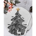 thumbnail image 1 of 15 Inch Round Placemats Set of 6, Grey Christmas Tree Non Slip Heat Insulation PP Table Mats, Xmas Reindeer Modern Abstract Art Washable Place Mats for Kitchen Dining Party Table Decor, 1 of 7