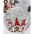 thumbnail image 1 of 15 Inch Round Placemats Set of 6, Grey Red Christmas Non Slip Heat Insulation PP Table Mats, Gnomes Xmas Tree Snowflake Gifts Birds Washable Place Mats for Kitchen Dining Party Table Decor, 1 of 7