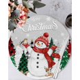 thumbnail image 1 of 15 Inch Round Placemats Set of 6, Grey Snowman Christmas Non Slip Heat Insulation PP Table Mats, Xmas Tree Snowflake Elk Winter Washable Place Mats for Kitchen Dining Party Table Decor, 1 of 7