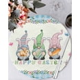 thumbnail image 1 of 15 Inch Round Placemats Set of 6, Happy Easter Non Slip Heat Insulation PP Table Mats, Spring Gnomes Rabbit Eggs Floral Lattice Washable Place Mats for Kitchen Dining Party Table Decor, 1 of 7