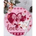 thumbnail image 1 of 15 Inch Round Placemats Set of 6, Happy Valentine's Day Non Slip Heat Insulation PP Table Mats, Pink Love Hearts Romantic Washable Place Mats for Kitchen Dining Party Table Decor, 1 of 7