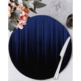 thumbnail image 1 of 15 Inch Round Placemats Set of 6, Navy Blue Black Ombre Non Slip Heat Insulation PP Table Mats, Modern Abstract Striped Gradient Washable Place Mats for Kitchen Dining Party Table Decor, 1 of 7