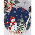 thumbnail image 1 of 15 Inch Round Placemats Set of 6, Navy Blue Christmas Non Slip Heat Insulation PP Table Mats, Snowman Xmas Tree Coastal Snowflake Starfish Washable Place Mats for Kitchen Dining Party Table Decor, 1 of 7