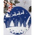 thumbnail image 1 of 15 Inch Round Placemats Set of 6, Navy Blue Christmas Non Slip Heat Insulation PP Table Mats, Xmas Elk Tree Snowflake Forest Washable Place Mats for Kitchen Dining Party Table Decor, 1 of 7