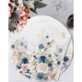 thumbnail image 1 of 15 Inch Round Placemats Set of 6, Navy Blue Spring Floral Non Slip Heat Insulation PP Table Mats, Elegant Pastoral Flowers Watercolor Washable Place Mats for Kitchen Dining Party Table Decor, 1 of 7