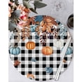 thumbnail image 1 of 15 Inch Round Placemats Set of 6, Orange Blue Pumpkins Fall Non Slip Heat Insulation PP Table Mats, Weeping Botanical Thanksgiving Plaid Washable Place Mats for Kitchen Dining Party Table Decor, 1 of 7
