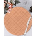 thumbnail image 1 of 15 Inch Round Placemats Set of 6, Orange Plaid Non Slip Heat Insulation PP Table Mats, Modern Farmhouse Simple Abstract Stripes Washable Place Mats for Kitchen Dining Party Table Decor, 1 of 7