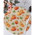 thumbnail image 1 of 15 Inch Round Placemats Set of 6, Orange Pumpkins Fall Non Slip Heat Insulation PP Table Mats, Thanksgiving Leaves Country Retro Beige Washable Place Mats for Kitchen Dining Party Table Decor, 1 of 7