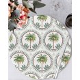 thumbnail image 1 of 15 Inch Round Placemats Set of 6, Palm Trees Non Slip Heat Insulation PP Table Mats, Green Summer Botanical Watercolor Washable Place Mats for Kitchen Dining Party Table Decor, 1 of 7