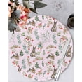 thumbnail image 1 of 15 Inch Round Placemats Set of 6, Pink Bunny Floral Easter Non Slip Heat Insulation PP Table Mats, Elegant Pastoral Spring Floral Rabbits Washable Place Mats for Kitchen Dining Party Table Decor, 1 of 7