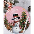 thumbnail image 1 of 15 Inch Round Placemats Set of 6, Pink Christmas Non Slip Heat Insulation PP Table Mats, Snowman Xmas Tree Snowflake Gifts Elk Washable Place Mats for Kitchen Dining Party Table Decor, 1 of 7