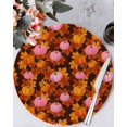 thumbnail image 1 of 15 Inch Round Placemats Set of 6, Pink Pumpkin Fall Non Slip Heat Insulation PP Table Mats, Thanksgiving Maple Leaves Autumn Washable Place Mats for Kitchen Dining Party Table Decor, 1 of 7