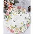 thumbnail image 1 of 15 Inch Round Placemats Set of 6, Pink White Flowers Non Slip Heat Insulation PP Table Mats, Spring Floral Elegant Pastoral Botanical Washable Place Mats for Kitchen Dining Party Table Decor, 1 of 7