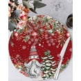 thumbnail image 1 of 15 Inch Round Placemats Set of 6, Red Christmas Gnomes Non Slip Heat Insulation PP Table Mats, Xmas Tree Poinsettia Winter Gifts Washable Place Mats for Kitchen Dining Party Table Decor, 1 of 7