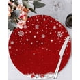thumbnail image 1 of 15 Inch Round Placemats Set of 6, Red Christmas Non Slip Heat Insulation PP Table Mats, Snowflake Winter Xmas Ball Washable Place Mats for Kitchen Dining Party Table Decor, 1 of 7