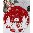 thumbnail image 1 of 15 Inch Round Placemats Set of 6, Red Christmas Non Slip Heat Insulation PP Table Mats, Snowman Gifts Xmas Tree Winter Snowflake Washable Place Mats for Kitchen Dining Party Table Decor, 1 of 7