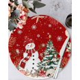thumbnail image 1 of 15 Inch Round Placemats Set of 6, Red Christmas Non Slip Heat Insulation PP Table Mats, Snowman Xmas Tree Coastal Snowflake Starfish Washable Place Mats for Kitchen Dining Party Table Decor, 1 of 7