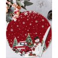 thumbnail image 1 of 15 Inch Round Placemats Set of 6, Red Christmas Snowman Non Slip Heat Insulation PP Table Mats, Xmas Truck Tree Snowflake Washable Place Mats for Kitchen Dining Party Table Decor, 1 of 7