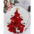 thumbnail image 1 of 15 Inch Round Placemats Set of 6, Red Christmas Tree Non Slip Heat Insulation PP Table Mats, Xmas Reindeer Modern Abstract Art Washable Place Mats for Kitchen Dining Party Table Decor, 1 of 7