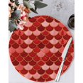 thumbnail image 1 of 15 Inch Round Placemats Set of 6, Red Fish Scale Non Slip Heat Insulation PP Table Mats, Modern Geometric Ombre Abstract Moroccan Washable Place Mats for Kitchen Dining Party Table Decor, 1 of 7