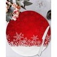 thumbnail image 1 of 15 Inch Round Placemats Set of 6, Red Snowflakes Christmas Non Slip Heat Insulation PP Table Mats, Winter Holiday Xmas Snowflake Washable Place Mats for Kitchen Dining Party Table Decor, 1 of 7