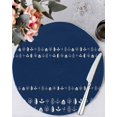 thumbnail image 1 of 15 Inch Round Placemats Set of 6, Rustic Botanical Non Slip Heat Insulation PP Table Mats, Japanese Herb on Navy Blue Simple Art Washable Place Mats for Kitchen Dining Party Table Decor, 1 of 7
