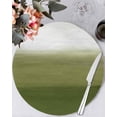thumbnail image 1 of 15 Inch Round Placemats Set of 6, Sage Green Ombre Non Slip Heat Insulation PP Table Mats, Modern Abstract Art Texture Washable Place Mats for Kitchen Dining Party Table Decor, 1 of 7