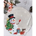 thumbnail image 1 of 15 Inch Round Placemats Set of 6, Snowman Christmas Non Slip Heat Insulation PP Table Mats, Gifts Xmas Tree Winter Snowflake Washable Place Mats for Kitchen Dining Party Table Decor, 1 of 7