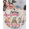 thumbnail image 1 of 15 Inch Round Placemats Set of 6, Spring Gnomes Non Slip Heat Insulation PP Table Mats, Farmhhouse Floral Botanical Rustic Washable Place Mats for Kitchen Dining Party Table Decor, 1 of 7