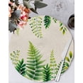 thumbnail image 1 of 15 Inch Round Placemats Set of 6, Spring Leaves Non Slip Heat Insulation PP Table Mats, Pastoral Garden Botanical Rustic Burlap Washable Place Mats for Kitchen Dining Party Table Decor, 1 of 7