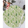 thumbnail image 1 of 15 Inch Round Placemats Set of 6, Spring Leavse Non Slip Heat Insulation PP Table Mats, Pastoral Garden Botanical Rustic Burlap Washable Place Mats for Kitchen Dining Party Table Decor, 1 of 7