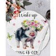 thumbnail image 1 of 15 Inch Round Placemats Set of 6, Spring Pig Non Slip Heat Insulation PP Table Mats, Butterfly Botanical Floral Summer Washable Place Mats for Kitchen Dining Party Table Decor, 1 of 7