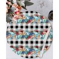 thumbnail image 1 of 15 Inch Round Placemats Set of 6, Summer Starfish Non Slip Heat Insulation PP Table Mats, Blue Conch Coral Ocean Vintage Plaid Washable Place Mats for Kitchen Dining Party Table Decor, 1 of 7
