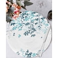 thumbnail image 1 of 15 Inch Round Placemats Set of 6, Teal Blue Leaves Non Slip Heat Insulation PP Table Mats, Summer Botanical Washable Place Mats for Kitchen Dining Party Table Decor, 1 of 7