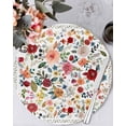 thumbnail image 1 of 15 Inch Round Placemats Set of 6, Watercolor Flowers Non Slip Heat Insulation PP Table Mats, Farmhouse Spring Floral Botanical Washable Place Mats for Kitchen Dining Party Table Decor, 1 of 7