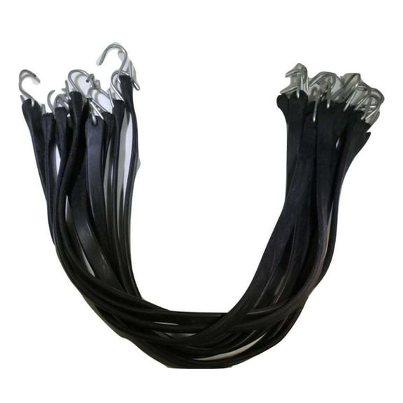 15 Inch Rubber Tarp Straps w/ Crimped S Hooks | 40 PACK