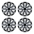 thumbnail image 1 of 15 inch Set Of 4 Universal Wheel Rim Cover Hubcaps Snap On Hubcaps Full Hub Caps fit R15 Tire & Steel Rim - SILVER LACQUER & BLACK LACQUER, 1 of 7