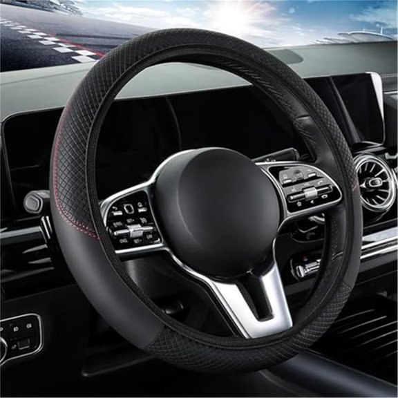 15 Inch Steering Wheel Cover, Anti Slip & Durable, Premium PU Leather, Universal Fit for Most Cars, Trucks & SUVs