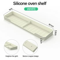 15-Inch Stove Top Magnetic Shelf, Kitchen Organizer Spice Rack with Strong Magnets, Heat-Resistant Silicone, Non-Slip Design for Flat Stove Tops, Space-Saving Storage Accessory