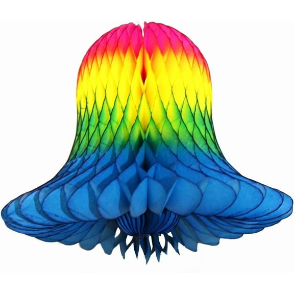 15 Inch Tissue Paper Wedding Party Decoration (Multi Rainbow - Cerise/Yellow/Turquoise)