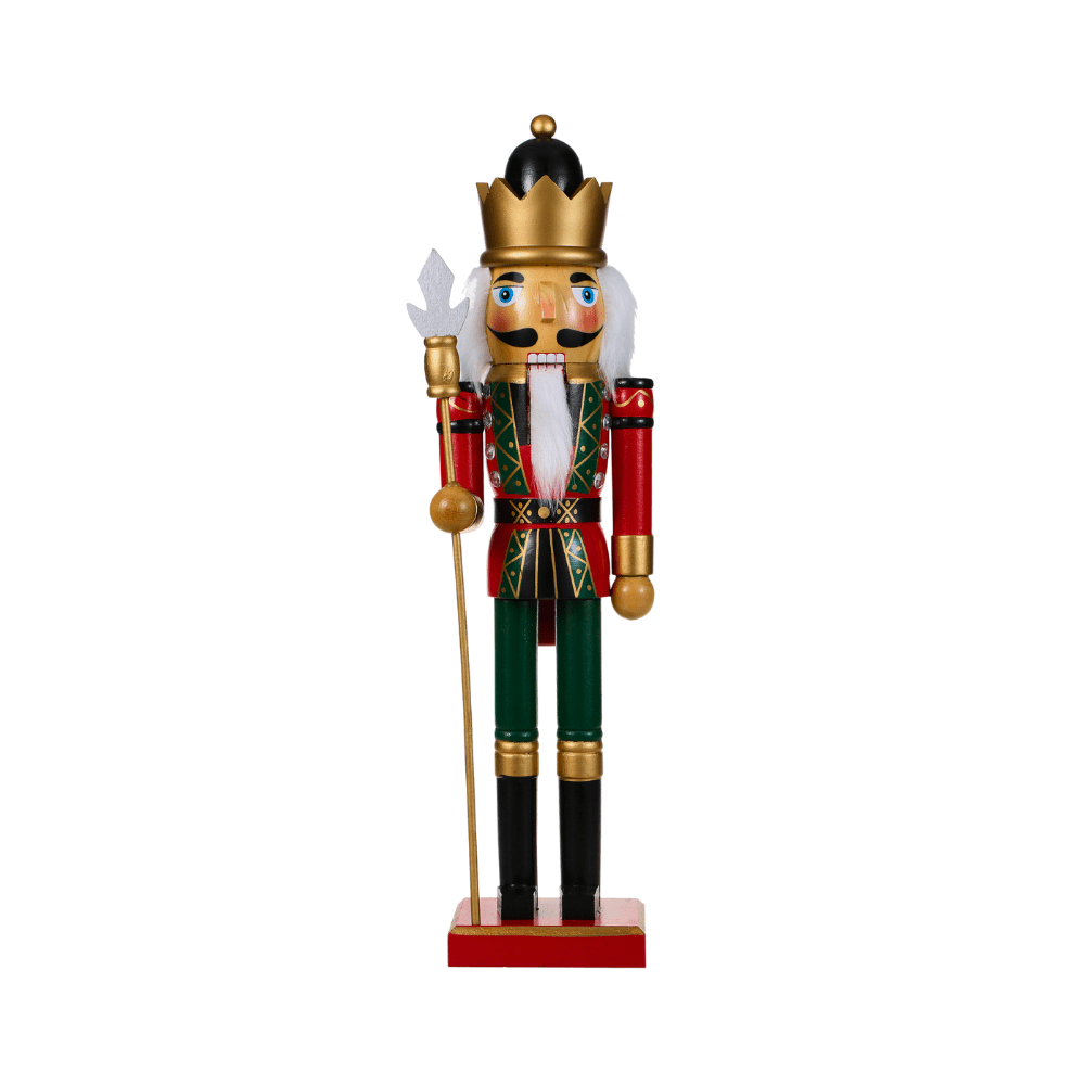 Handcrafted Wooden Nutcracker Soldier – Traditional Christmas Decoration With Gold Bow, For Mantel, Table, Or Shelf