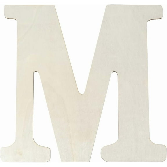 15 Inch White Letter M Wooden Alabet Letter Cutouts Wood Paintable MDF Board Unfinished Blank Alabet Words for DIY Craft Projects Birthday Wedding Christmas Party Home Decoration 1pc