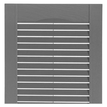 15 Inch x 59 Inch Standard Louver Exterior Vinyl Window Shutters, Paintable (Pair)