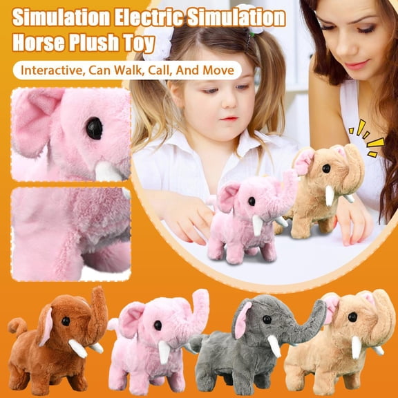 15 Inches (Approx) Simulation Electric Plush Animal Toy, Soft Fluffy Light Brown Interactive Stuffed Toy That Can Walk, Bark And Move, Realistic Lifelike Companion Toy For Family,