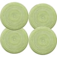 thumbnail image 1 of 15 Inches Round Braided Placemats Set of 4, Washable Heat Resistant Cotton Polyester Circle Place Mats for Dining Table, Hot Pads for Kitchen, Trivets for Hot Dishes, Pots and Pans (Green,4), 1 of 7