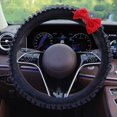 thumbnail image 1 of 15 Inches Universal Round Car Steering Wheel Cover, Cute Bow Soft Plush Breathable Non-Slip Steering Wheel Protector Wrap for Women, Red, 1 of 7