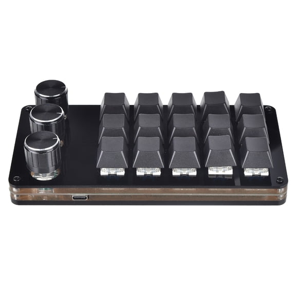 15 Key Macro Programmable Keyboard Mini Mechanical Gaming Macro Keyboard 3 Knob KeyPad Hot Swap Gaming Keyboard