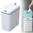 thumbnail image 1 of 15 L Kitchen Trash Can with Lid for Dorm,Garbage Can with Touch-Free Lid,Mute Designed Automatic Trash Can for Kitchen Bedroom Office,Odor Control Trash Bin,Plastic, 1 of 9