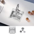thumbnail image 1 of 15''L x 15''W Scratch-Resistant Nano Drop in Single Bowl Bar Sink With Strainer, 1 of 7